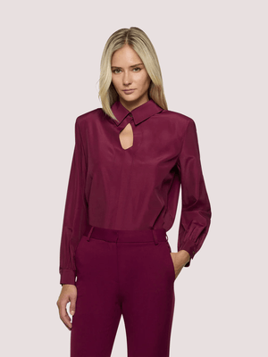 Camicia a goccia davanti con bottoni dietro in tecno fluido A25CPCA00601 /V0741 SIMONA CORSELLINI 