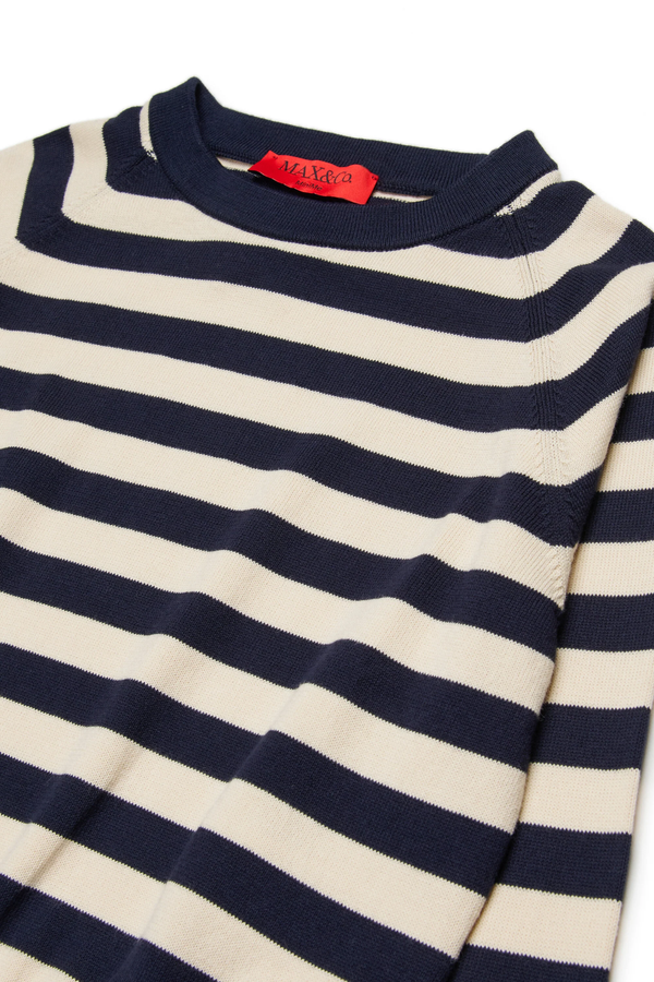 Pullover girocollo a righe con logo MX0295 MX00Y /MX854 MAX&CO KID 