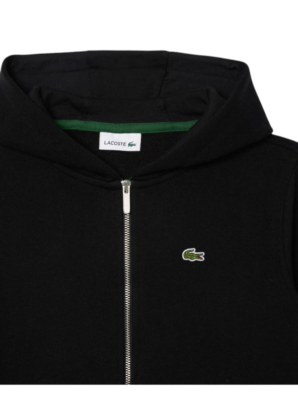 Felpa bambino nera in cotone con finiture elasticizzate