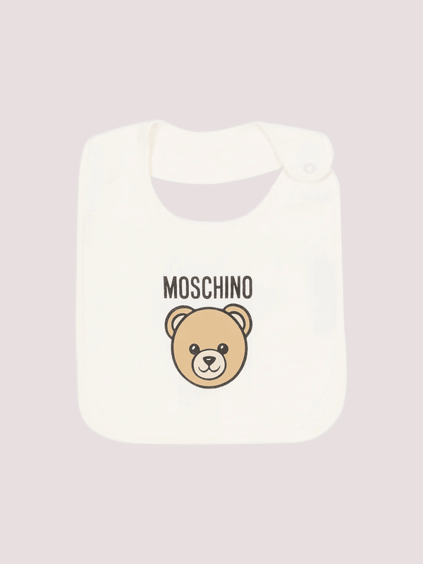 Set regalo composto di  tutina , cappello e bavaglino MUY097 LCA19 /10063 MOSCHINO 