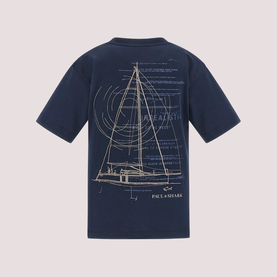 T-shirt con stampa dietro WOM00G LAA54 /42370 PAUL & SHARK 