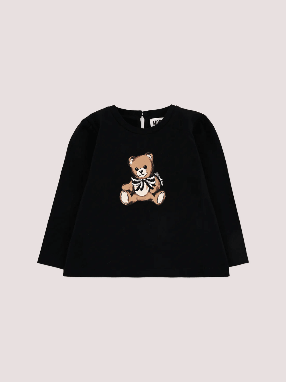 T-shirt nera per neonata con Teddy Bear e paillettes MEO001 LBA11 /60100 MOSCHINO 