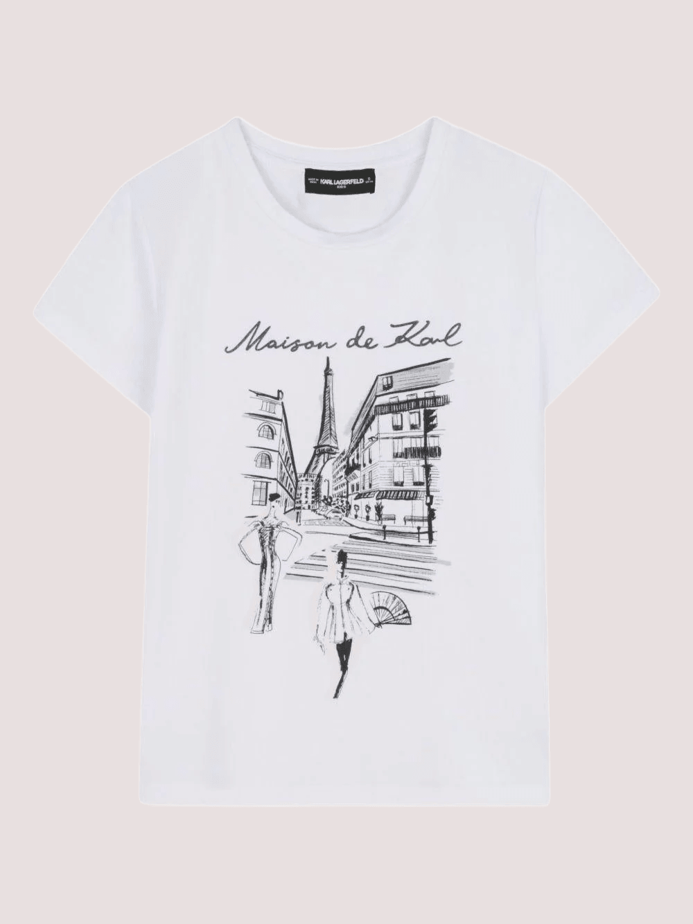 T-shirt  bianca con stampa Maison de Karl<BR/> Z30939 /10P KARL LAGERFELD 