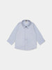 Camicia bambino azzurra in cotone con dettagli tricolore