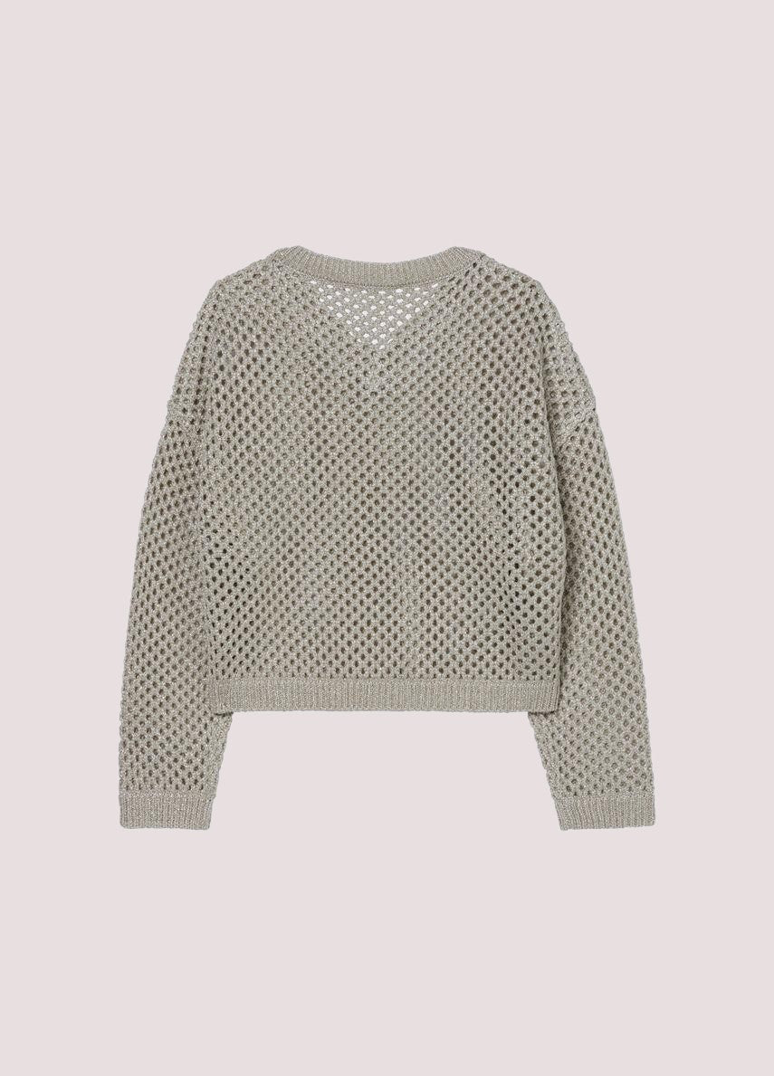 Pullover a rete con scollo a V GA6044 MA76R /60924 LIU JO 