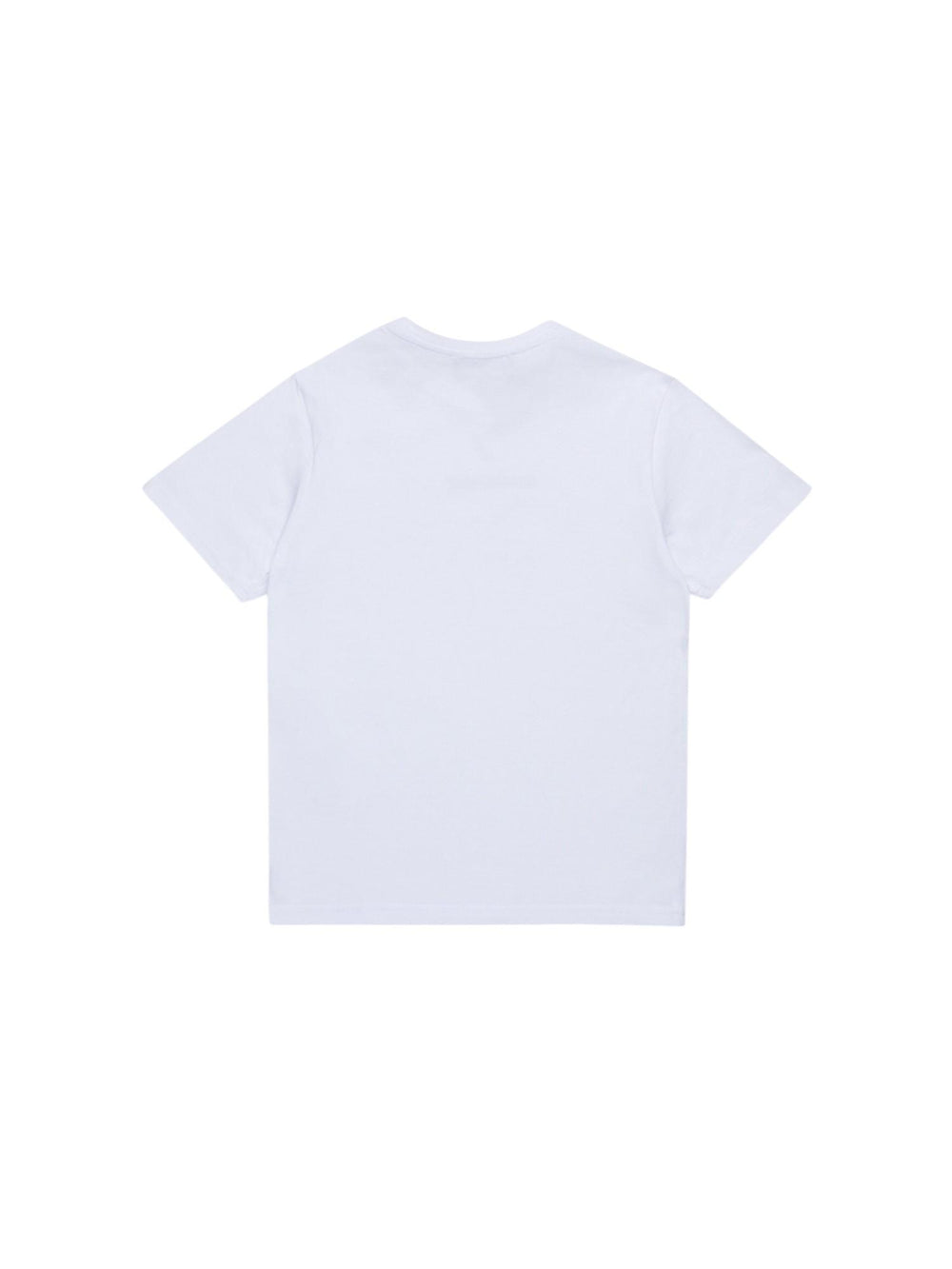 T-shirt bambino bianca con foglia dacero rossa