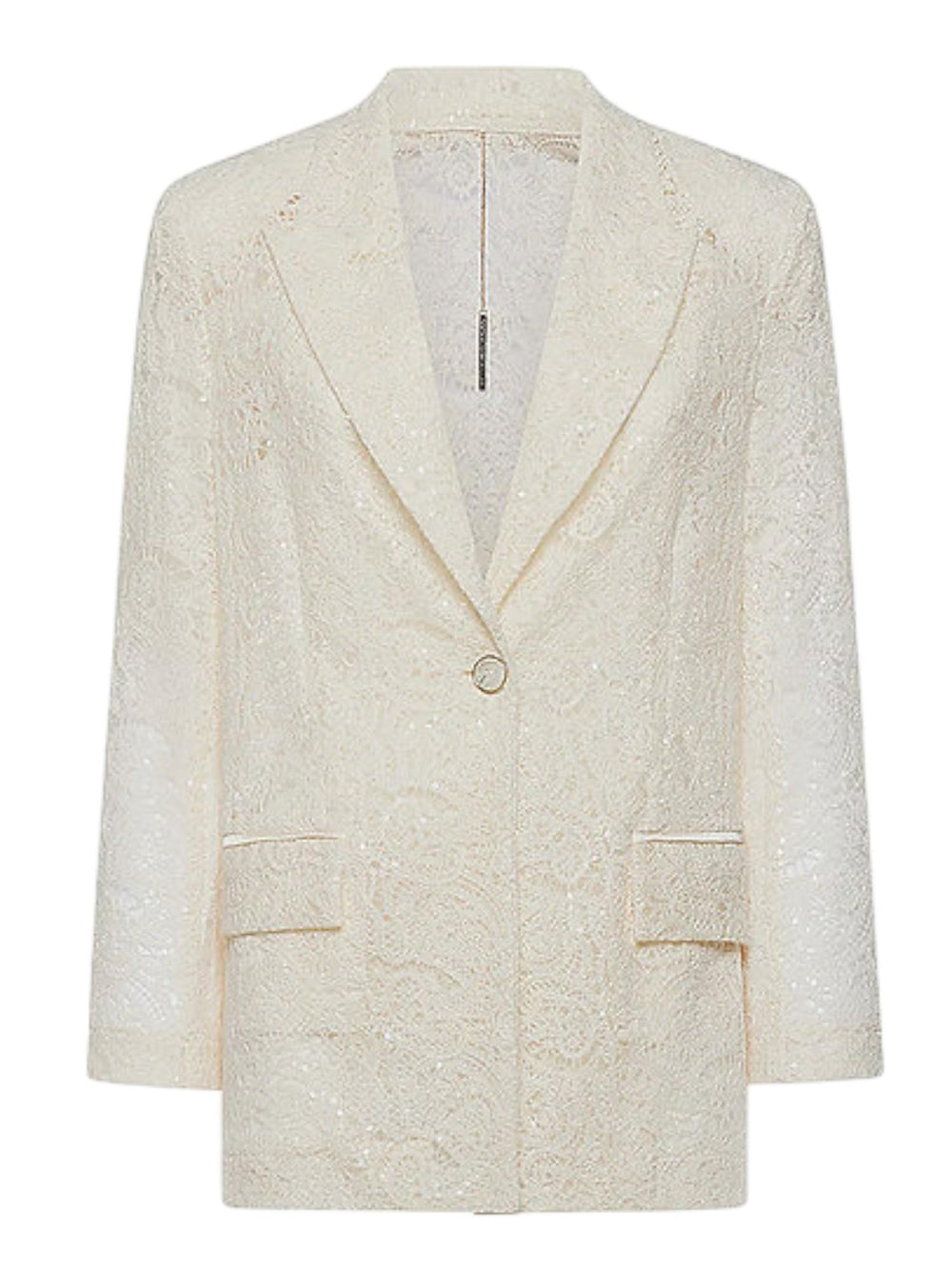 Giacca donna panna in pizzo con paillettes