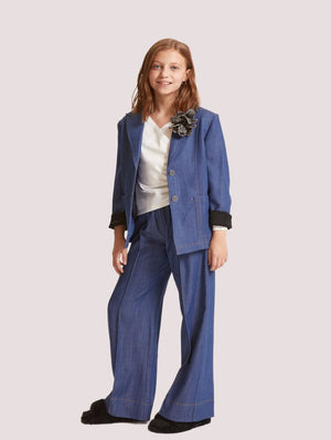 Pantaloni fluidi denim<BR/> 17F402 6208 /032F MONNALISA 