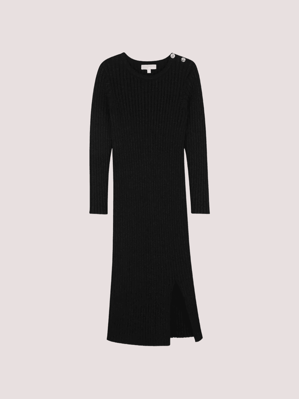 Abito lungo Michael Kors Kids nero a coste e maniche lunghe R30476 /09B MICHAEL KORS 