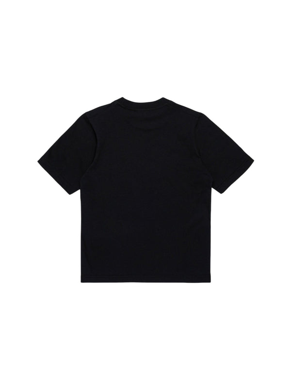 T-shirt bambino nera con logo multicolor