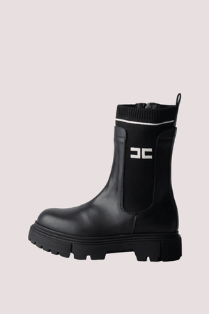 Stivaletti con fascia logata black F4A5 E0424 1316 /930 ELISABETTA FRANCHI La Mia Bambina 