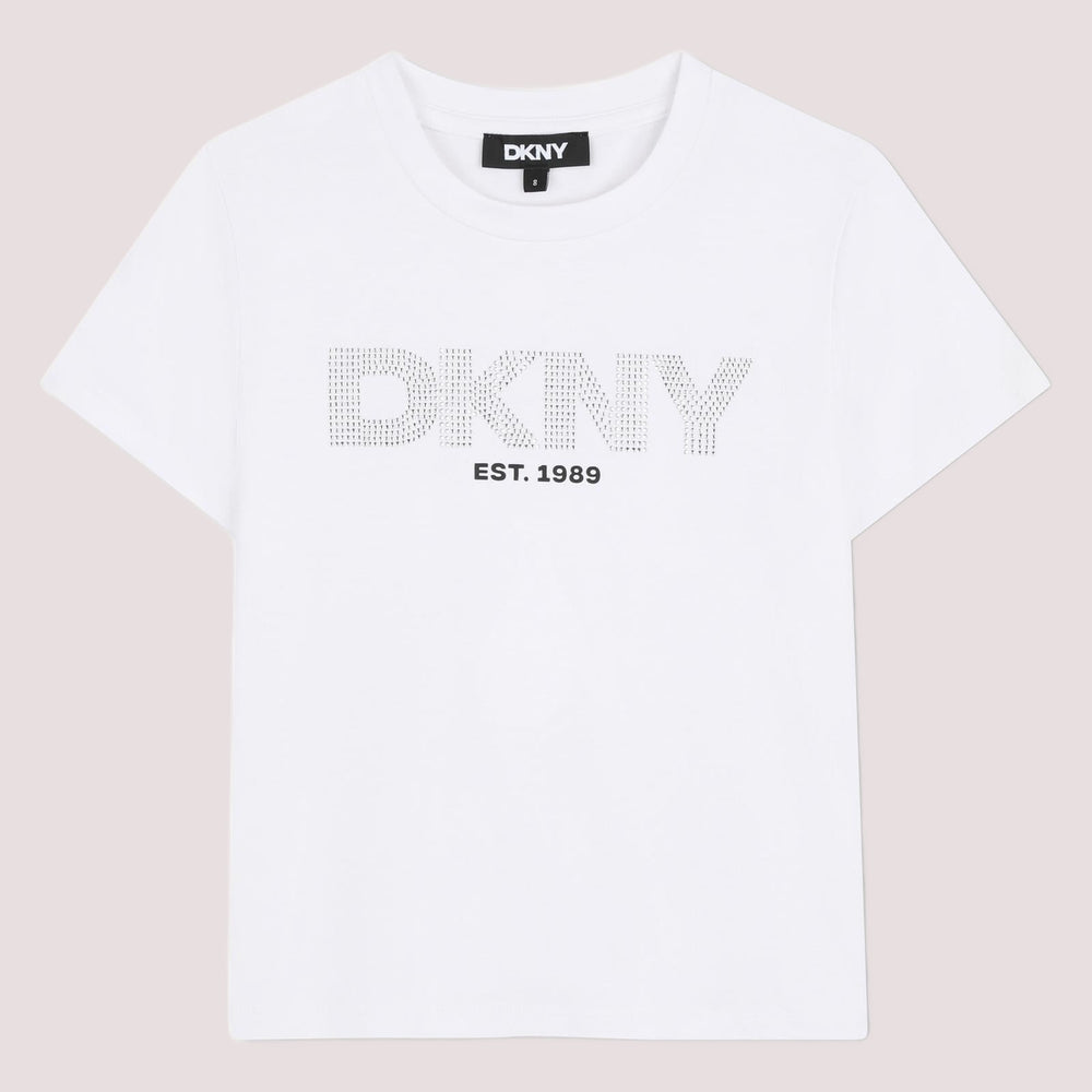 T-shirt con strass D62619 /10P DKNY 