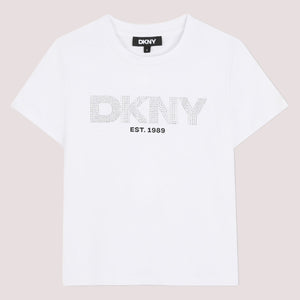 T-shirt con strass D62619 /10P DKNY 