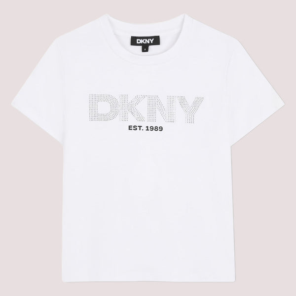 T-shirt con strass D62619 /10P DKNY 