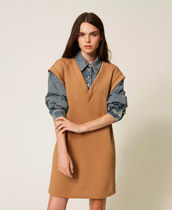 Abito corto in tessuto scuba e jeans 252LI2PBB /12671 TWINSET 