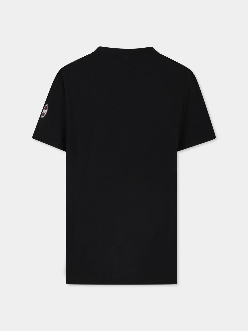T-shirt nera con logo gommato