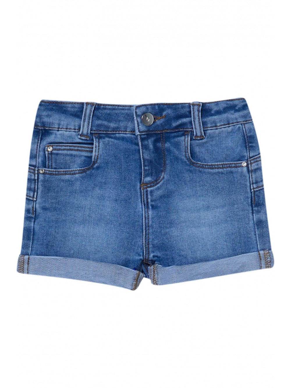Shorts denim bambina con risvolto