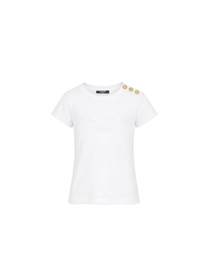 T-shirt Balmain con bottoni oro sulla spalla BY8A21 Z3277 /100BC BALMAIN 