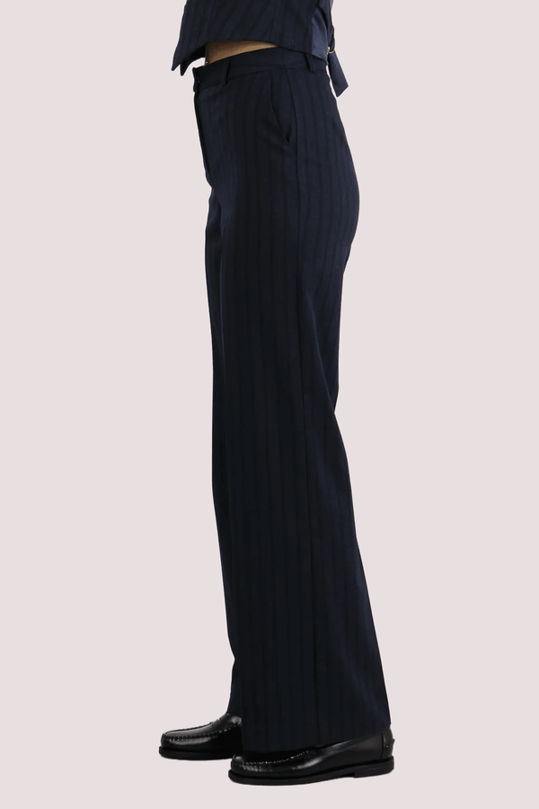 Pantalone gessato 107857 /BLU F. ANNARITA N 