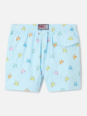 Costume jean lighting stretch a righe con stampa granchietti all over JEA0022 /01081L MC2 SAINT BARTH 