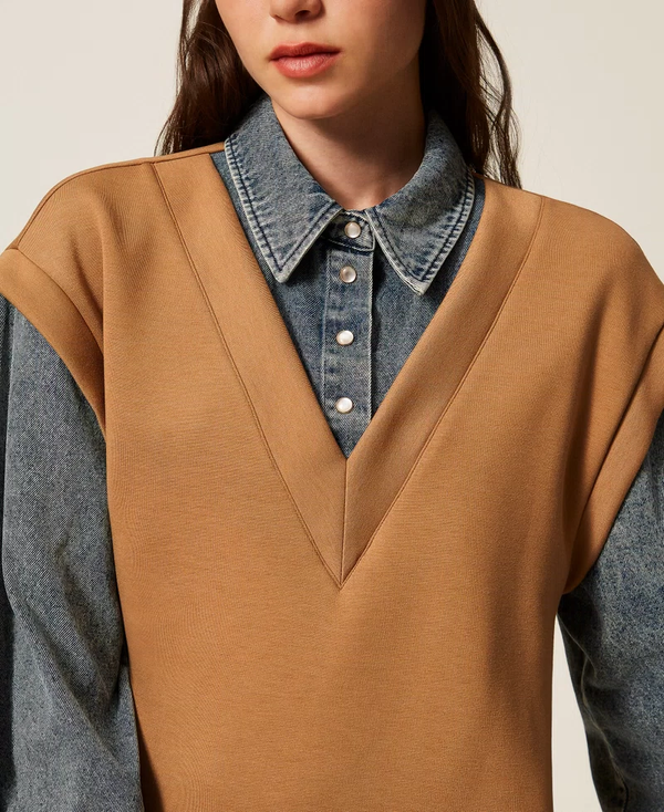 Abito corto in tessuto scuba e jeans 252LI2PBB /12671 TWINSET 