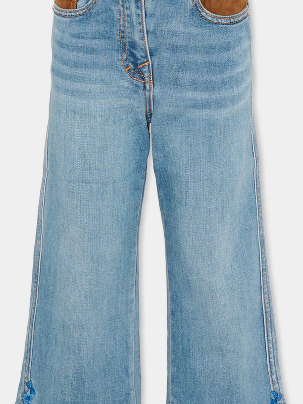 Jeans flare in denim con ricami floreali Z9G402 7015 /062S ERMANNO SCERVINO KIDS 
