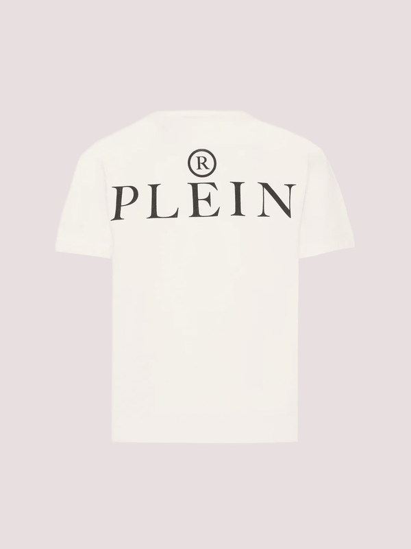 T-shirt con stampa e logo in metallo S6PHJBTH045 /2 PHILIPP PLEIN JUNIOR 