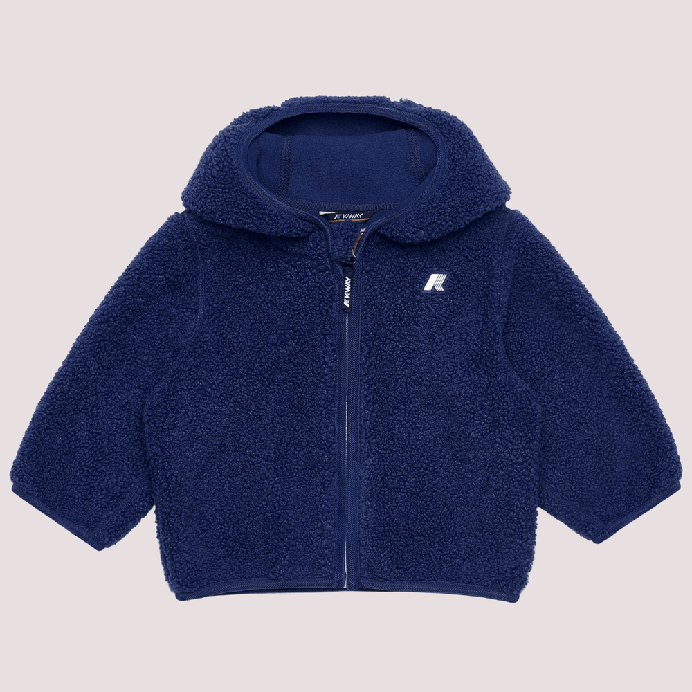 Ecopelliccia Janne blu per neonato con logo K41478W /B3L KWAY 