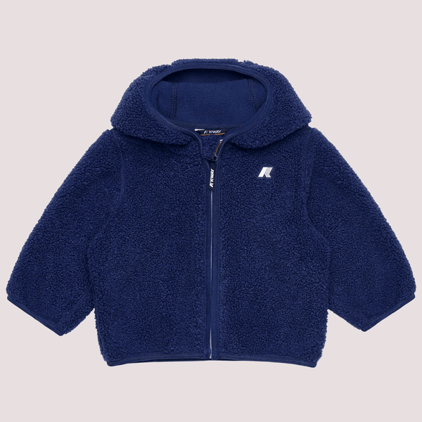 Ecopelliccia Janne blu per neonato con logo K41478W /B3L KWAY 