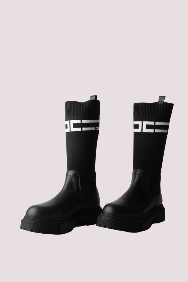 Stivaletti alti con gambale logato black F4A6 E0427 1316 /930 ELISABETTA FRANCHI La Mia Bambina 