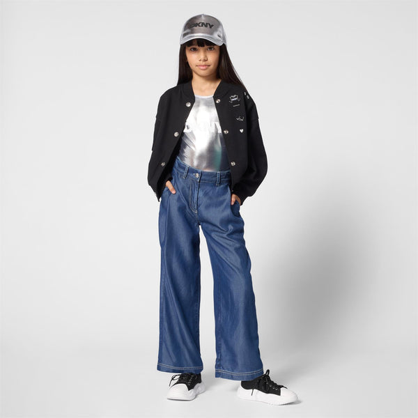Pantalone largo con logo ricamato sul retro D62582 /Z28 DKNY 