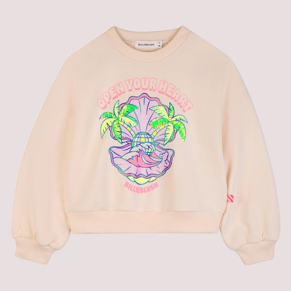 Felpa con stampa in paillettes U21916 /148 BILLIEBLUSH 