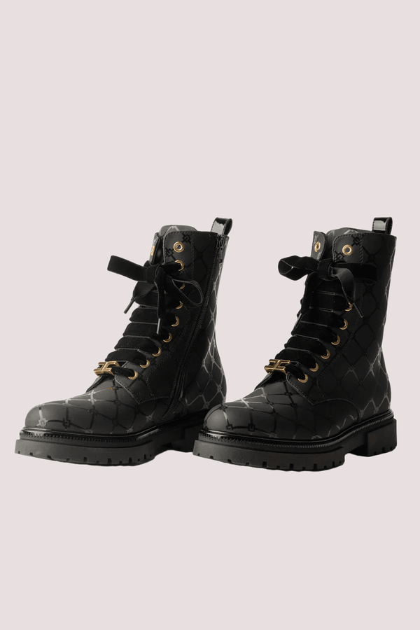 Stivaletti con stampa matelassé e dettagli dorati black F4A5 E0434 1849 /930 ELISABETTA FRANCHI La Mia Bambina 