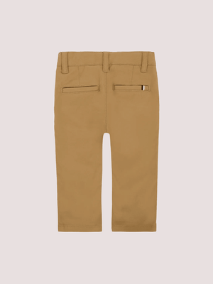 Pantaloni beige per neonato con patch logato J52705 /269 BOSS 