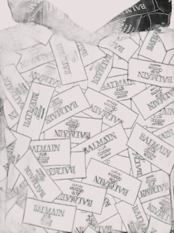 Felpa nera per bambini con logo all over BX4P60 Z3331 /930BC BALMAIN 