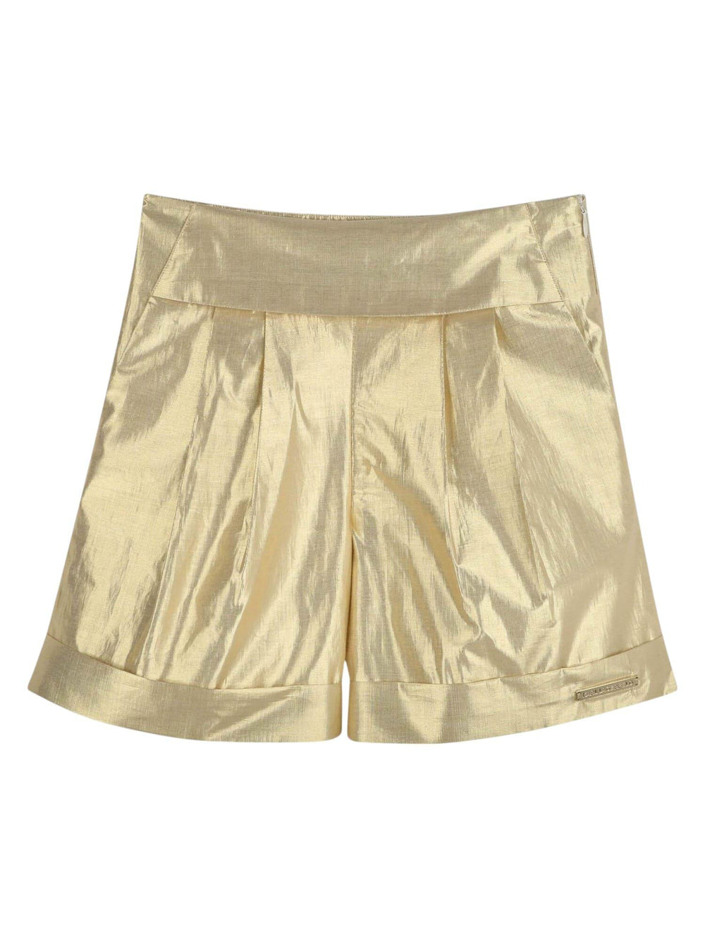 Bermuda bambina oro metallizzato con pinces