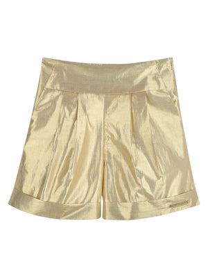 Bermuda bambina oro metallizzato con pinces