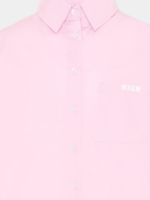 Camicia con logo a maniche corte S6MSJGSI163 /MS070 MSGM KIDS 