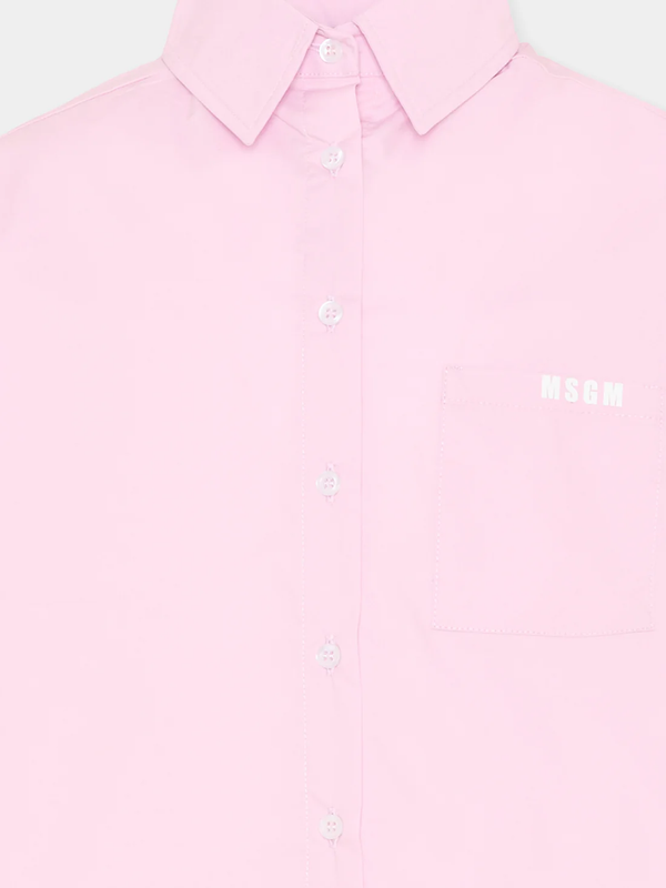 Camicia con logo a maniche corte S6MSJGSI163 /MS070 MSGM KIDS 