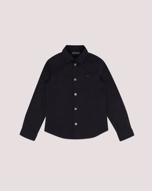 Camicia in popeline con ricamo aquila a tono 8N4C09 1N06Z /934 EMPORIO ARMANI 