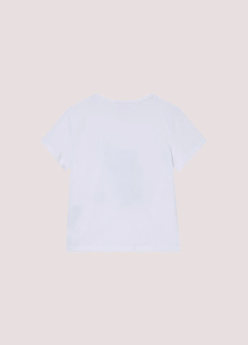 T-shirt con stampa e castoni GA6112 JS003 /L9042 LIU JO 