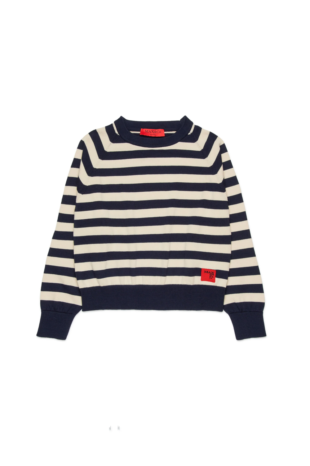 Pullover girocollo a righe con logo MX0295 MX00Y /MX854 MAX&CO KID 