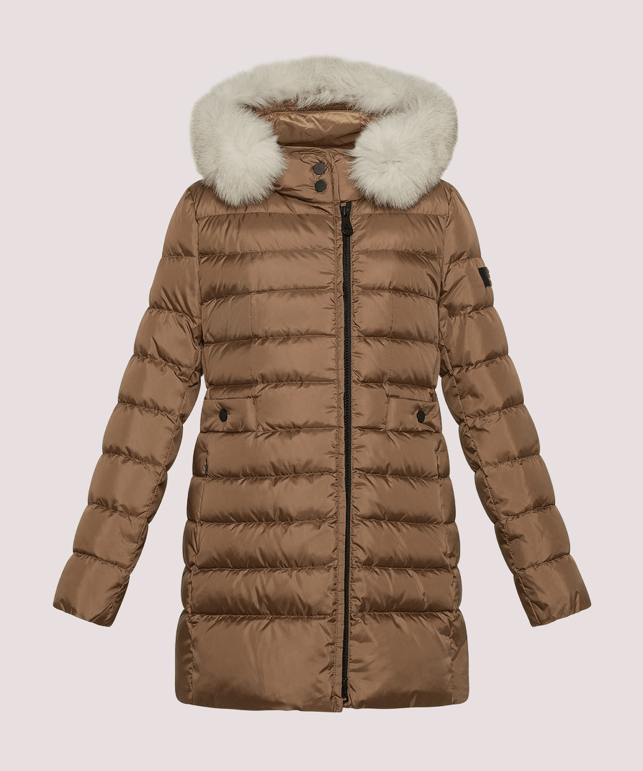 Piumino con cappuccio bordato di pelliccia PKK215301181967 /894 PEUTEREY 