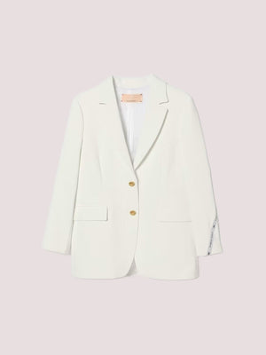 Giacca in crepe con nastro logato su una manica EFGC074 GA022 /0195 ELISABETTA FRANCHI La Mia Bambina 