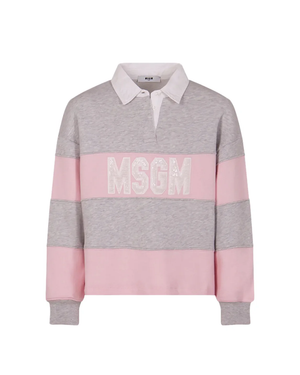 Polo a righe a manica lunga S6MSJGSW027 /MS076 MSGM KIDS 