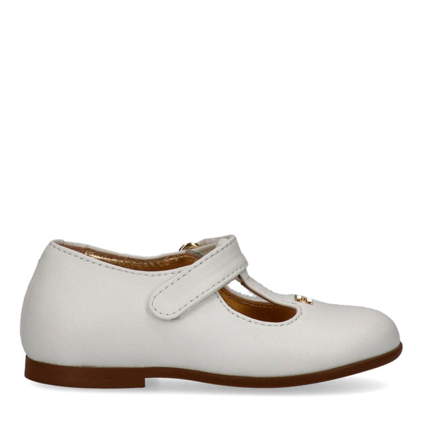 Scarpine mary jane con logo cc ivory white F1A3 E0472 1733 /3139 ELISABETTA FRANCHI La Mia Bambina 