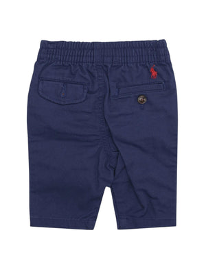 Pantaloni corti bambino blu navy in cotone stretch