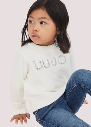 Maglia con logo e strass KF5055 MA12P /10602 LIU JO 