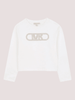 T-shirt per bambina Michael Kors Kids bianca con dettaglio logo