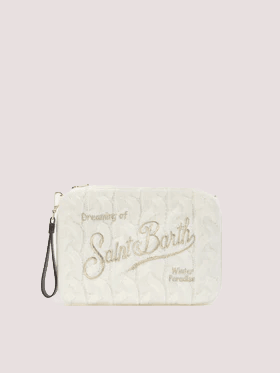 Borsa crossbody Parisienne Wool Braid in misto lana a trecce bianca PAR0029 /01346I MC2 SAINT BARTH 